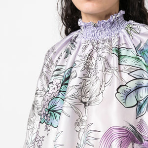F.R.S . High neck printed silk blouse