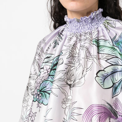 F.R.S . High neck printed silk blouse