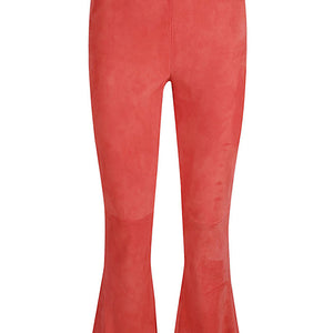 Via Masini 80 Flared cropped suede trousers
