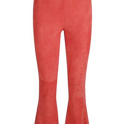 Via Masini 80 Flared cropped suede trousers