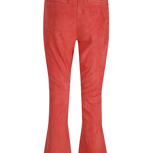 Via Masini 80 Flared cropped suede trousers
