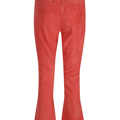 Via Masini 80 Flared cropped suede trousers