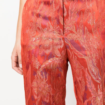 Alberto Biani Floral print jacquard trousers