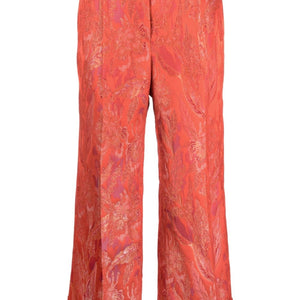 Alberto Biani Floral print jacquard trousers