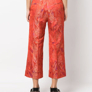 Alberto Biani Floral print jacquard trousers