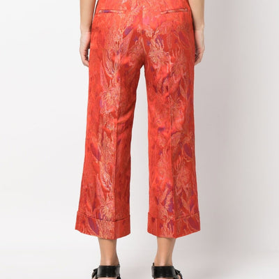 Alberto Biani Floral print jacquard trousers