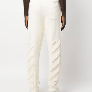 Off White Diag-stripe knitted track pants
