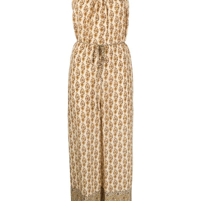 Gold Hawk Printed silk jumpsuit