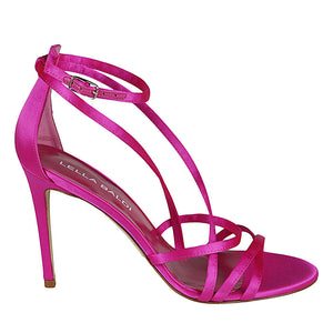 Lella Baldi  fuchsia satin sandals