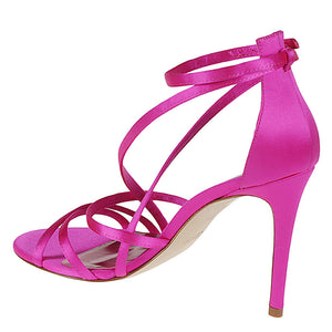 Lella Baldi  fuchsia satin sandals