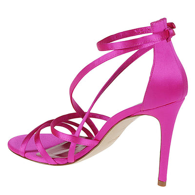 Lella Baldi  fuchsia satin sandals