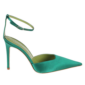 Lella Baldi Green Satin Pumps