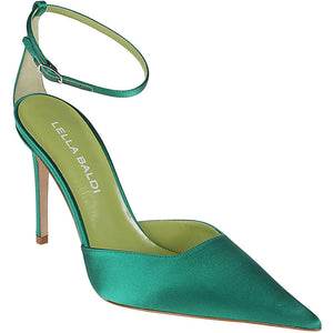 Lella Baldi Green Satin Pumps