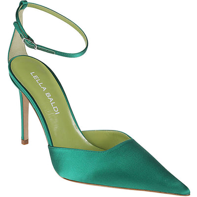 Lella Baldi Green Satin Pumps
