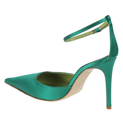 Lella Baldi Green Satin Pumps