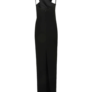 Monot Pre Cut-out detail silk crepe long dress