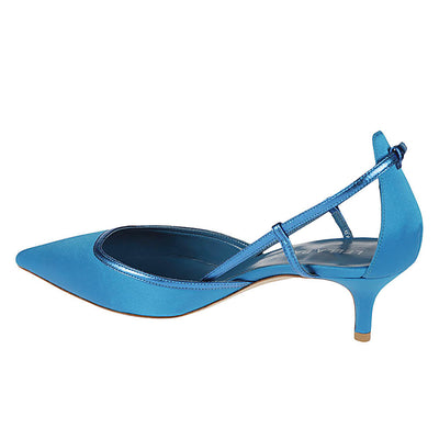 Lella Baldi Blue Leather Pumps