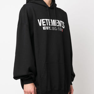 Vetements Logo cotton hoodie