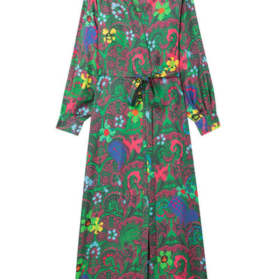 Az Factory Pre Paisley print long wrap dress