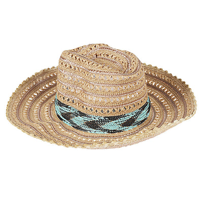 Exquisite J Raffia sombrero hat
