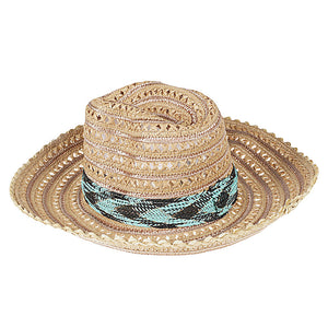 Exquisite J Raffia sombrero hat