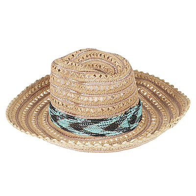 Exquisite J Raffia sombrero hat