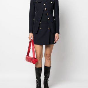 Alexander McQueen wool-cotton blend mini wrap skirt