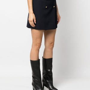 Alexander McQueen wool-cotton blend mini wrap skirt