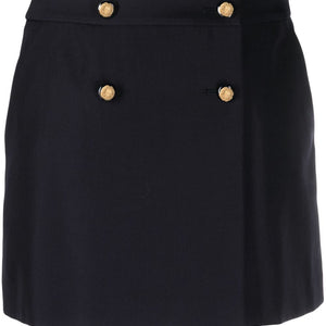 Alexander McQueen wool-cotton blend mini wrap skirt