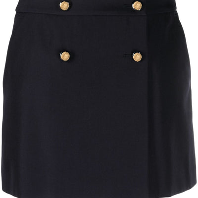 Alexander McQueen wool-cotton blend mini wrap skirt