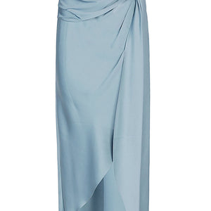 Jonathan Simkhai Elisabetta draped satin midi skirt