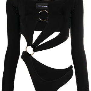 Louisa Ballou Long sleeve cut-out bodysuit