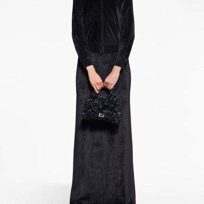 Balenciaga Crystal embellished velvet zip-up hoodie