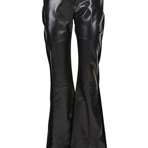 Tom Ford Flared leather and velvet trousers