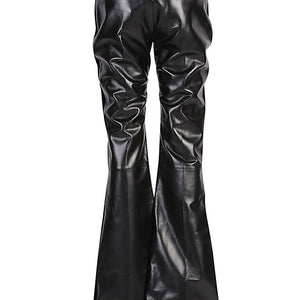 Tom Ford Flared leather and velvet trousers