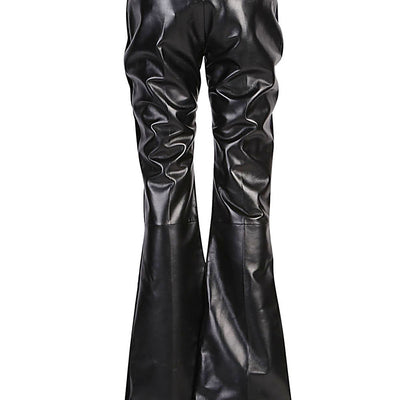 Tom Ford Flared leather and velvet trousers