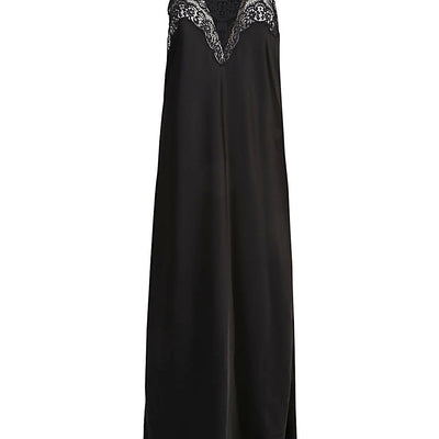 Balenciaga Lace trim long length sleeveless v-neckline dress
