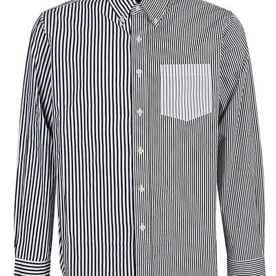 E.L.V. Denim Contrast striped cotton shirt