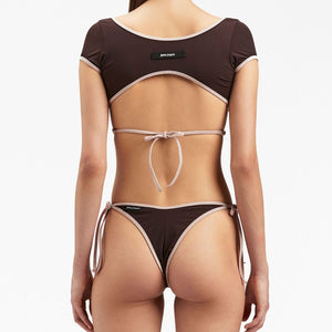 Palm Angels Cap-sleeves bikini top