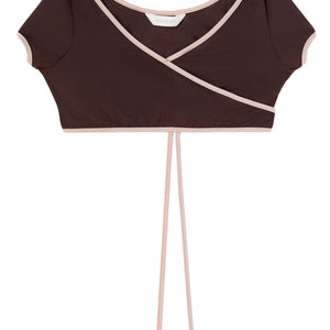 Palm Angels Cap-sleeves bikini top