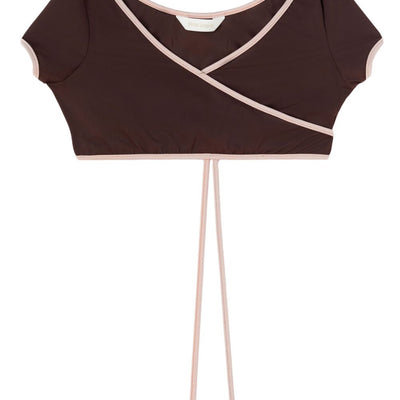 Palm Angels Cap-sleeves bikini top