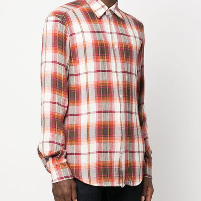 Barena Check print cotton blend shirt