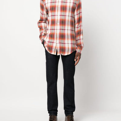 Barena Check print cotton blend shirt