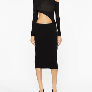 Tom Ford Zipped ribbed silk skirt