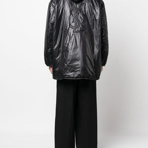 Saint Laurent Cassandre logo-embossed hooded raincoat