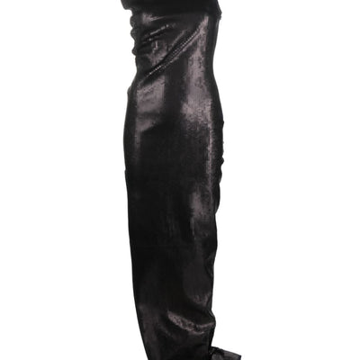 Rick Owens Embroidered denim long dress