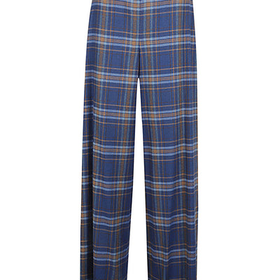 Niu Wide leg checked trousers