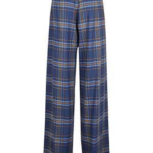 Niu Wide leg checked trousers