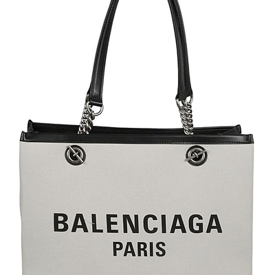 Balenciaga logo print canvas tote bag