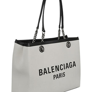 Balenciaga logo print canvas tote bag
